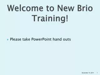 Welcome to New Brio Training!