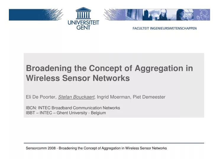 broadening the concept of aggregation in wireless sensor networks