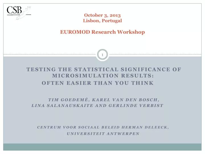 october 3 2013 lisbon portugal euromod research workshop
