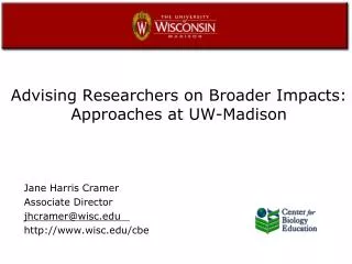 Advising Researchers on Broader Impacts: Approaches at UW-Madison