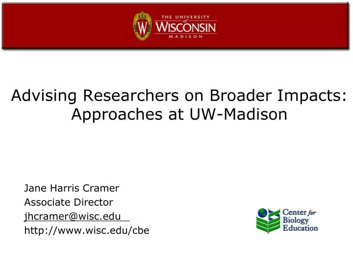 advising researchers on broader impacts approaches at uw madison
