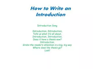 How to Write an Introduction