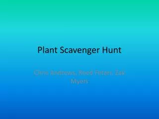 Plant Scavenger Hunt