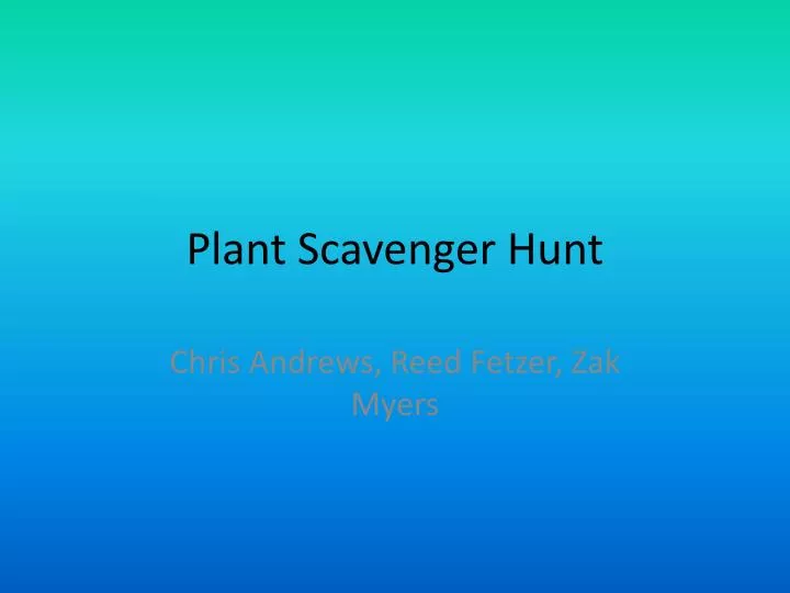 plant scavenger hunt
