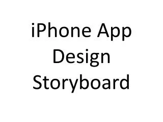 iPhone App Design Storyboard