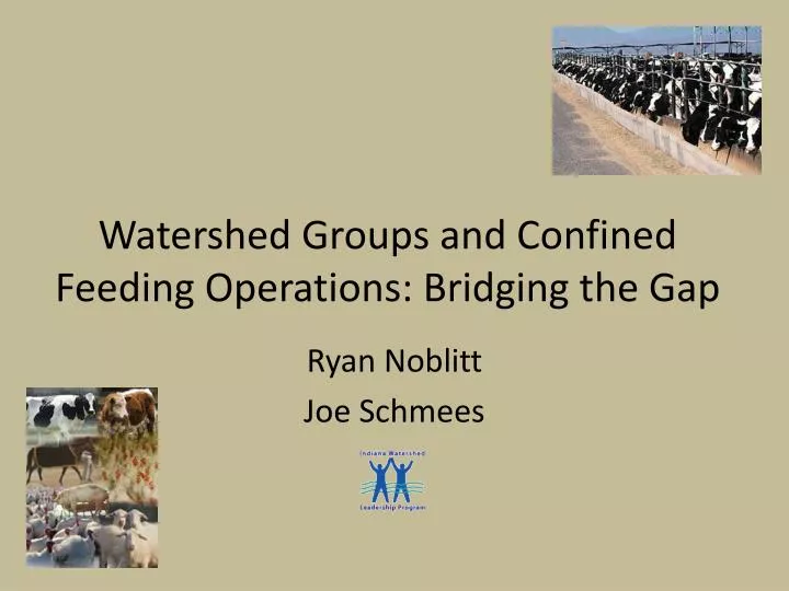 watershed groups and confined feeding operations bridging the gap