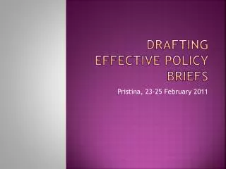 Drafting Effective Policy Briefs