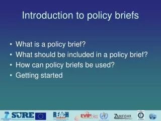 Introduction to policy briefs