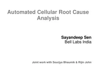 Automated Cellular Root Cause Analysis