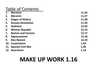 Table of Contents