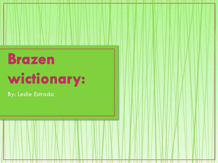 brazen wictionary