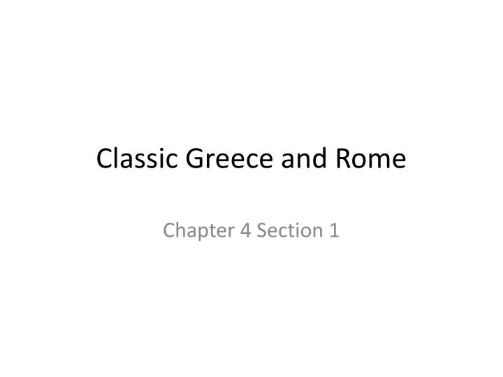 classic greece and rome