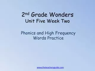 2 nd grade wonders unit five week two