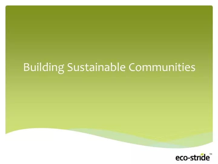 building sustainable communities