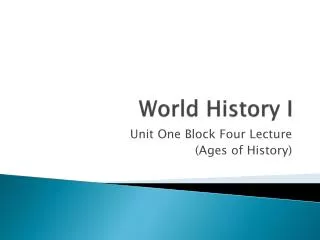 world history i