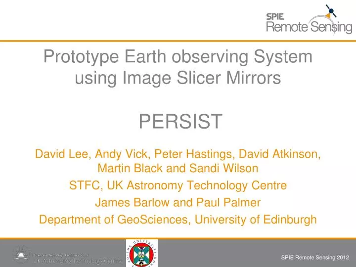 prototype earth observing system using image slicer mirrors persist