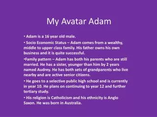 My Avatar Adam