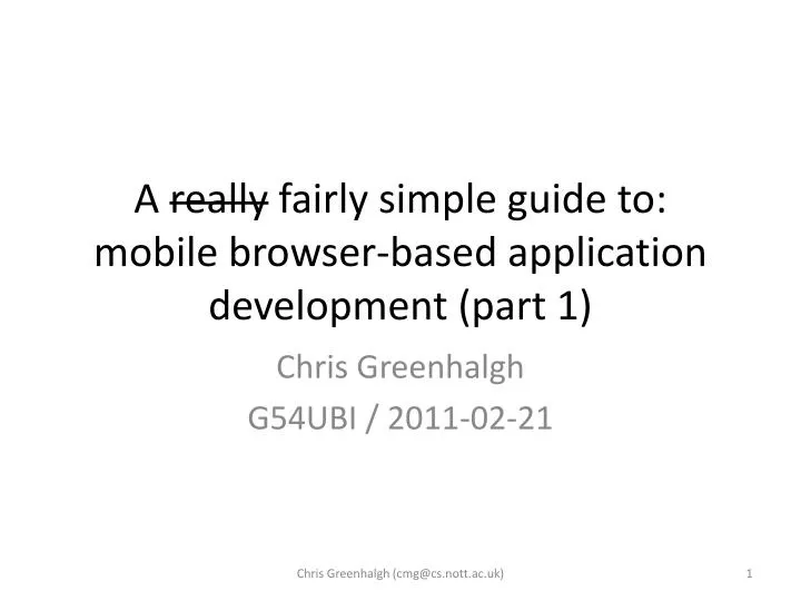 a really fairly simple guide to mobile browser based application development part 1