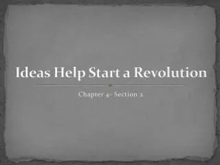 ideas help start a revolution