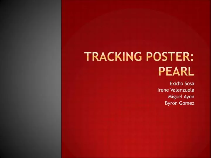 tracking poster pearl