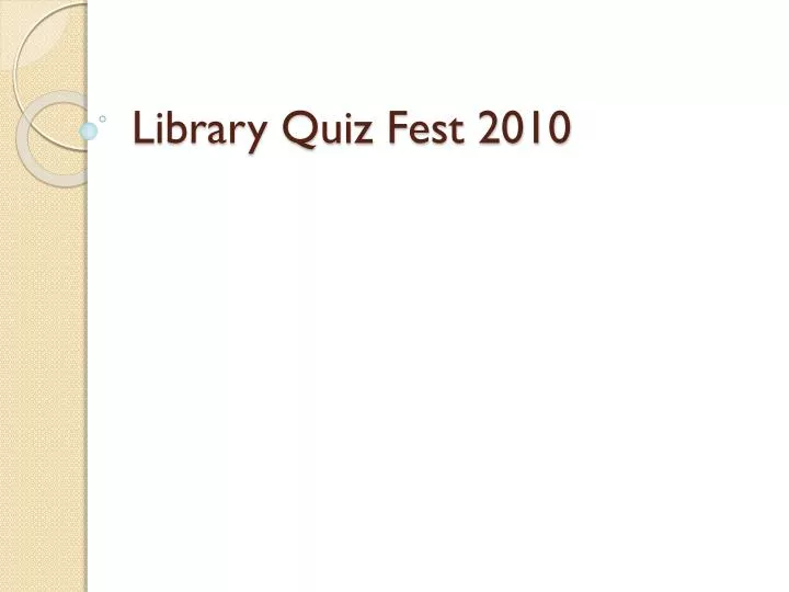 library quiz fest 2010