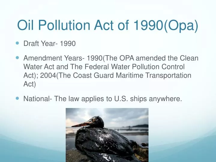 oil pollution act of 1990 opa