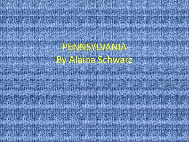 pennsylvania by alaina schwarz
