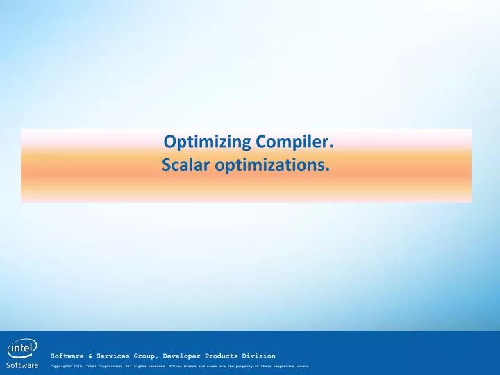 optimizing compiler scalar optimizations