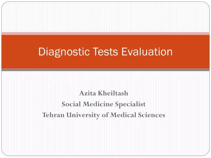 diagnostic tests evaluation