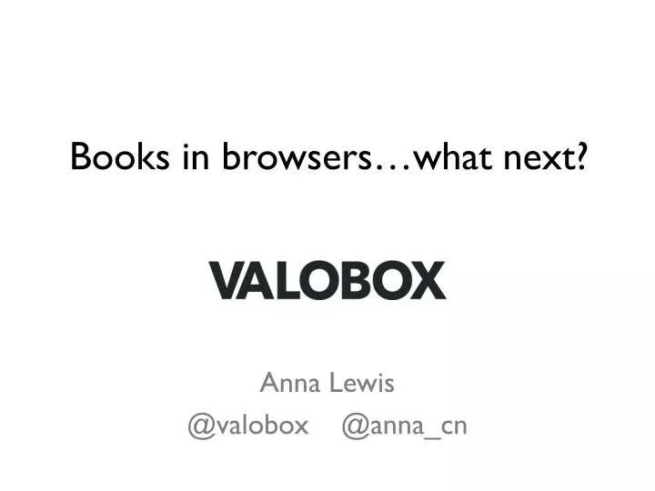 books in browsers what next