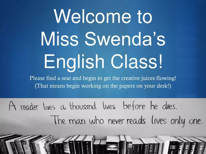 welcome to miss swenda s english class