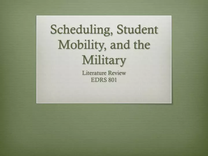 scheduling student mobility and the military