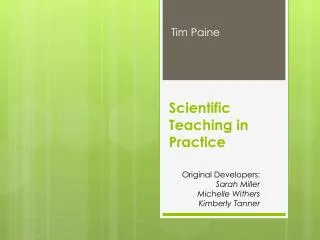 Scientific Teaching in Practice