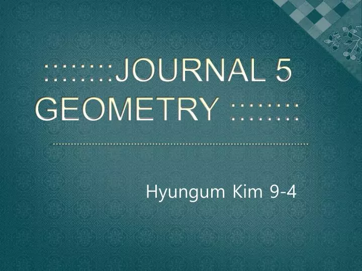 journal 5 geometry