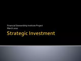 Strategic Investment