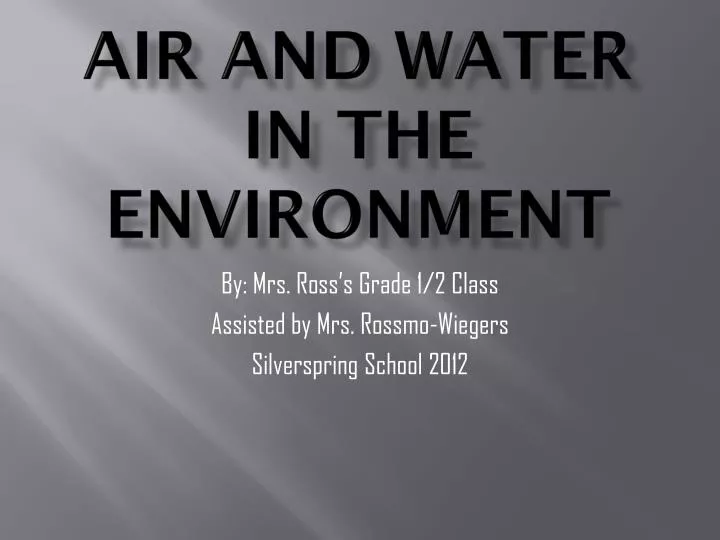 air and water in the environment