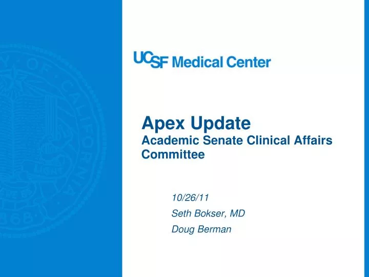 apex update academic senate clinical affairs committee
