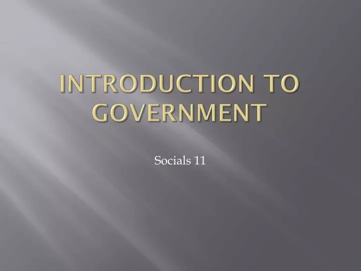 introduction to government