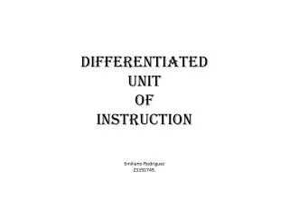 Differentiated Unit of Instruction