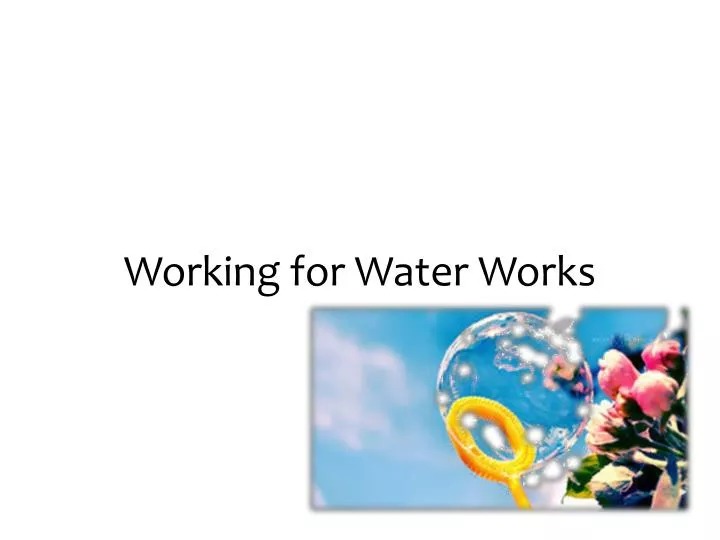 working for water works