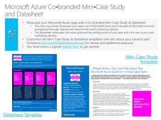 Microsoft Azure Co-branded Mini-Case Study and Datasheet