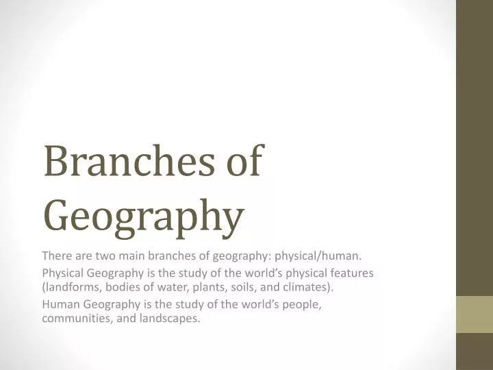 branches of geography