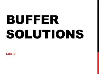 Buffer solutions