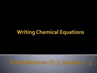 writing chemical equations