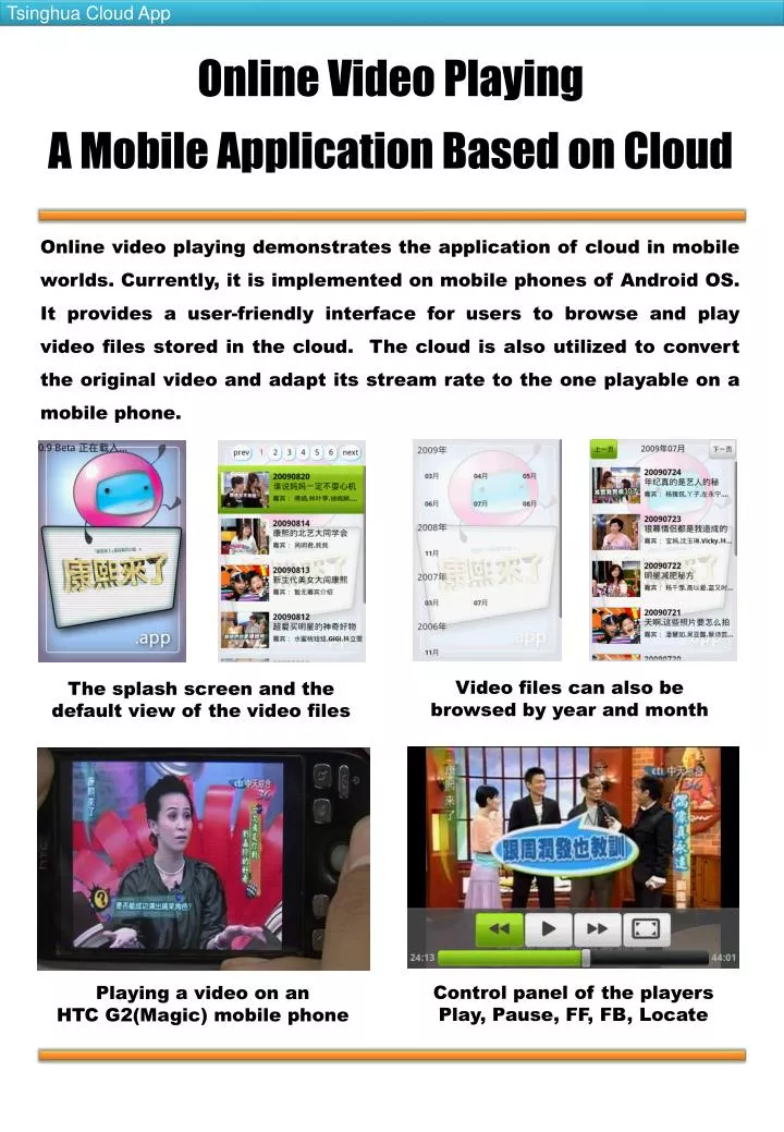 online video playing a mobile application based on cloud