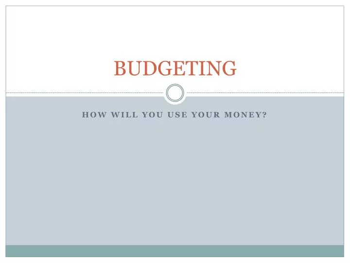 budgeting