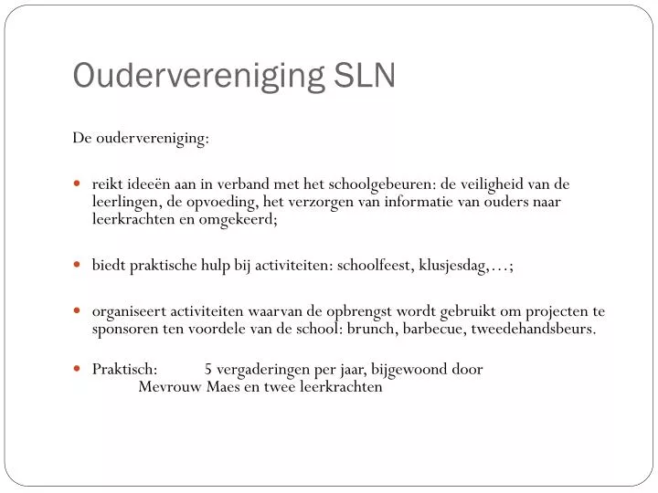 oudervereniging sln