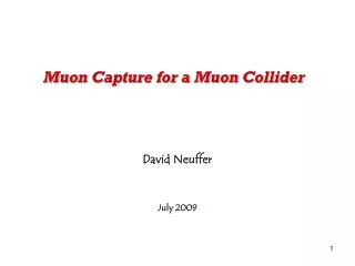 Muon Capture for a Muon Collider