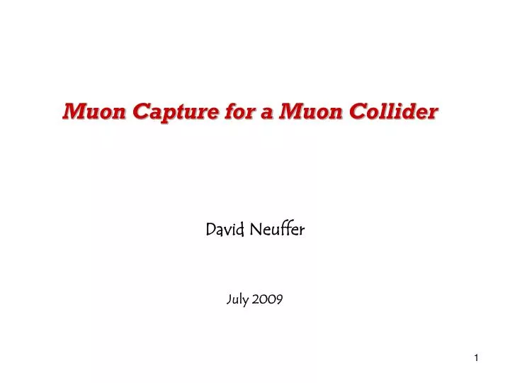 muon capture for a muon collider