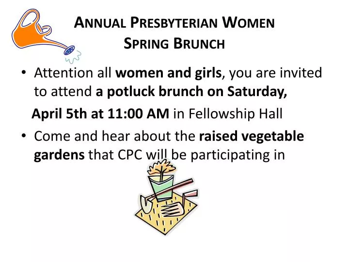 annual presbyterian women spring brunch